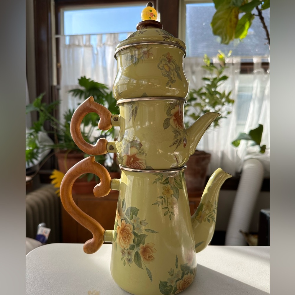 Mackenzie Childs Vintage Enamelware Camp Tea Set